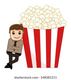 Snacks Time - Cartoon Business Vector Character