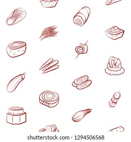 Snacks and Vegetables set. Background for printing, design, web. Usable as icons. Seamless. Binary color.