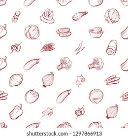 Snacks and Vegetables set. Background for printing, design, web. Usable as icons. Seamless. Binary color.