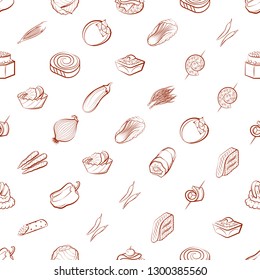 Snacks and Vegetables set. Background for printing, design, web. Usable as icons. Seamless. Binary color.