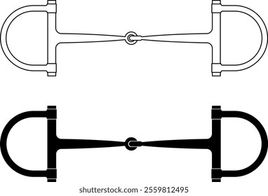 Snaffle rings or racing snaffle icon set