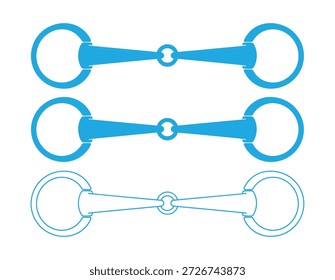 Anillos de snaffle o juego de iconos de snaffle de carreras. Vector de broca de caballo Snaffle en estilos sólidos y de contorno. Ideal para equipo ecuestre, equipo de equitación, gráficos de tienda de tachuelas, diseños de equitación occidentales e ingleses