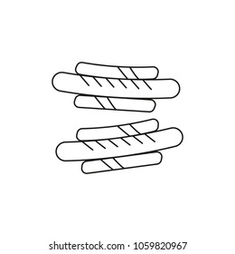 Snags icon. Outline snags vector icon for web design isolated on white background