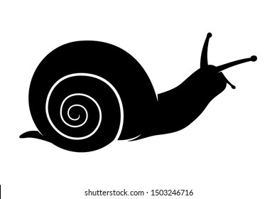 Snail Animal Black Silhouette Vector