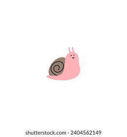 Snail animal. Brightly colored childish print. Cute animal for Mother's Day. Colorful kids vector illustration