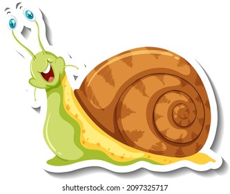 Snail animal cartoon sticker illustration
