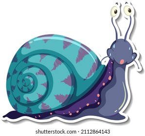 A snail animal cartoon sticker illustration