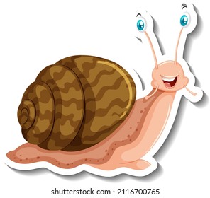 Snail animal cartoon sticker illustration