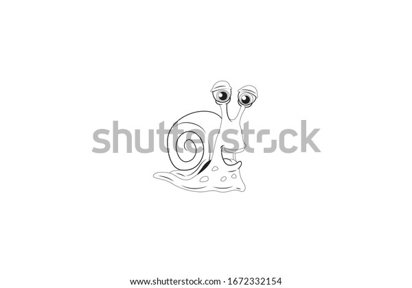 Snail Animal\
Cartoon Vector Outline\
Illustration