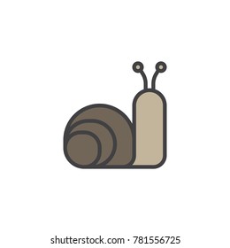 Snail animal filled outline icon, line vector sign, linear colorful pictogram isolated on white. Symbol, logo illustration. Pixel perfect vector graphics