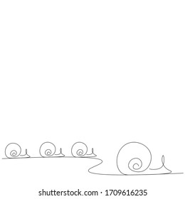 Snail animal line drawing. Vector illustration