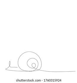 Snail animal line drawing vector illustration 