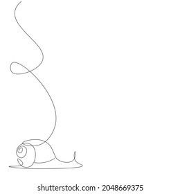 Snail animal line drawing vector illustration