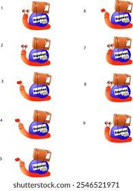 Snail Animation Images Vector, snail character movement, delivery, box, snail illustration images
