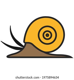 Snail aquarium pet vector icon illustration isolated