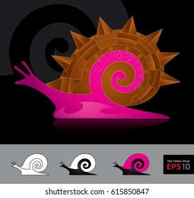 Snail armor of thorn Design. Inspiration idea. colorful funny