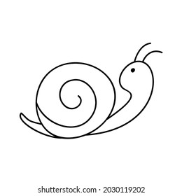 Snail to be colored. Coloring book to educate kids. Learn colors. Visual educational game. Easy kid gaming and primary education. Simple level of difficulty. Coloring pages