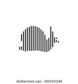Cargar el vector de icono de línea de código de barras negro sobre fondo blanco.