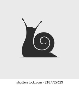 Snail, black silhouette icon vector illustration