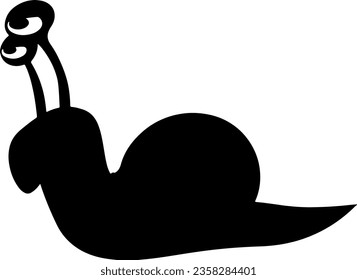 Ilustración del vector de silueta negra de caracol