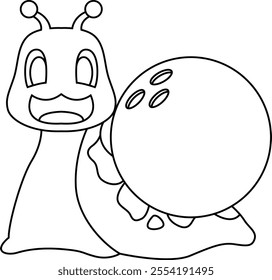 Snail Bowling Bowling ball Animal Vector Graphic Art Illustration