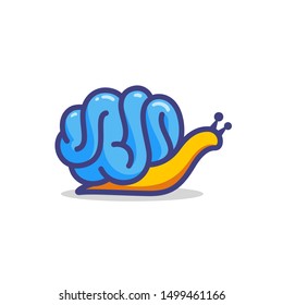 Snail- brain, think fast and slow creative concept.