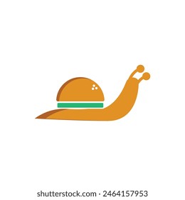 snail burger logo design vector illustration.