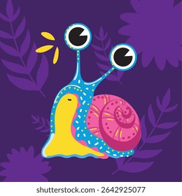 Snail with candy shell. Vector illustration