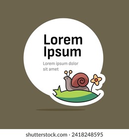 Snail card design. Template design