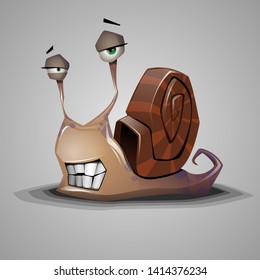 Snail cartoon character. Vector animal illustration.
