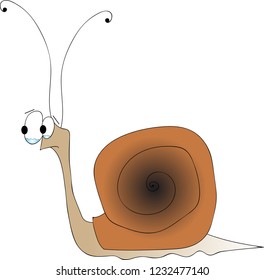 Snail. Cartoon snail. Crying