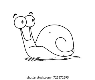 Snail Cartoon Doodle, A Hand Drawn Vector Doodle Illustration Of A Cute Snail.