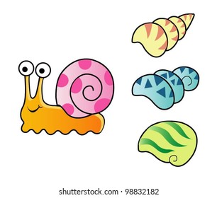 Snail cartoon Funny cartoon character, alternative change snail's costume