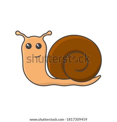 Snail cartoon icon. Cute clam image. Isolated vector illustration on a white background without unnecessary details.
