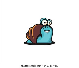 snail cartoon logo design vector