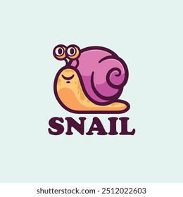 Snail cartoon mascot character logo design