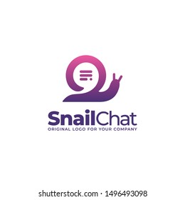 Snail chat logo. Creative communication logo design inspiration