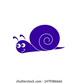 A snail, a cochlea,a helix of icon blue