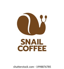 Snail Coffee bean Brown beverage logo concept design illustration
