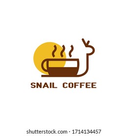 Snail Coffee Design Vector with a minimalist style
