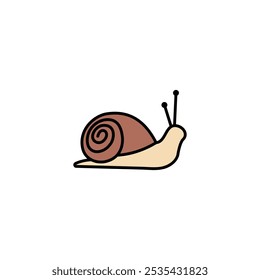 Snail colored vector icon on white background