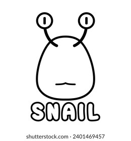 Snail coloring book. Coloring page for kids.