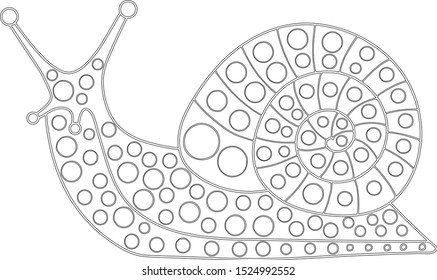 Snail coloring page contour vector illustration eps for painting

