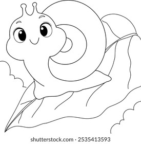 snail coloring page isolated on white background.vector illustration