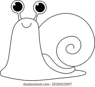 Página para colorear del caracol aislada en el fondo blanco. Ilustración vectorial