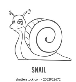 Snail Coloring page for preschool children. Learn numbers for kindergartens and schools. Educational game.
