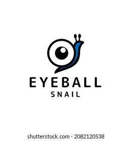 Snail combination with eyeball in background white,vector logo design templates as you editable