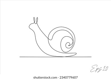 snail conch continuous line vector illustration