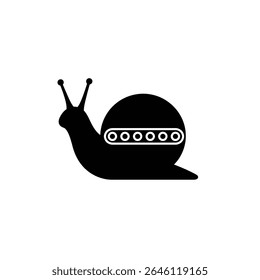 Snail with conveyor belt shell design illustration.