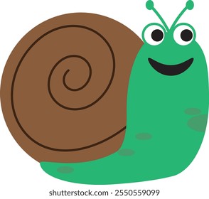 Snail cute vector illustration. For Children's book, nursery wallpaper worksheet and other purpose